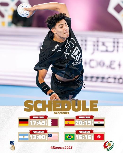 HB. Mondial U17 Maroc 2025 : l’Égypte et le Qatar pour deux places en finale HB. Mondial U17 Maroc 2025 : l’Égypte et le Qatar pour deux places en finale